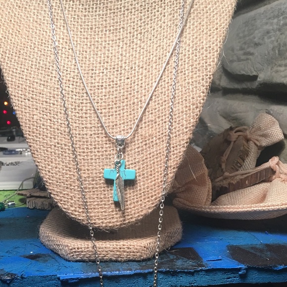 Sterling silver and turquoise necklace - Picture 1 of 3